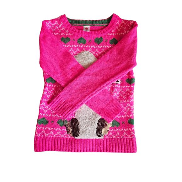 Pink Llama Love Kids' Size Small (7/8) Sweater By Total Girl - Picture 2 of 4